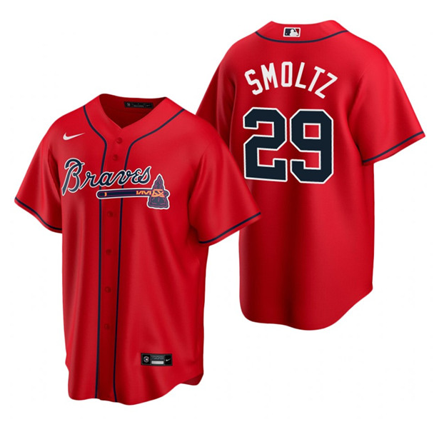 Men's Atlanta Braves #29 John Smoltz Red Cool Base Stitched Baseball Jersey